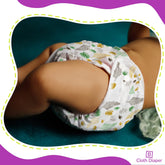 Reusable Baby Cloth Diaper with Adjustable Snap Buttons and Insert (1 Diaper & 2 Pcs Insert)